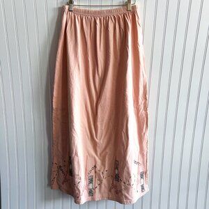 Barclay Blue Fish Lagenlook South Eiffel Tower Graphic Paris France Midi Skirt 1